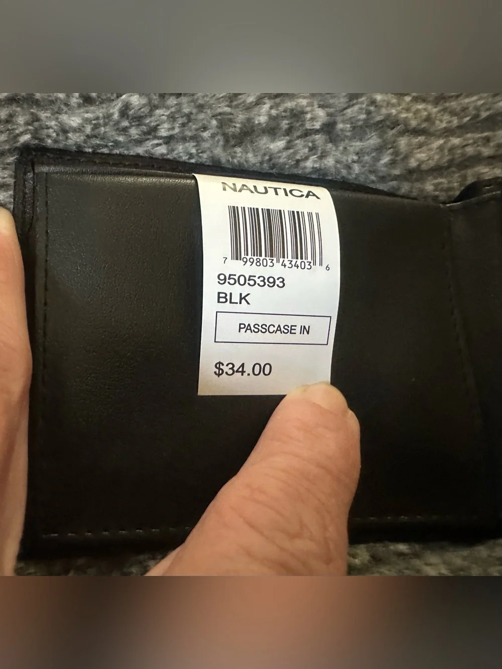 Nautica Bifold Black Passcase Wallet